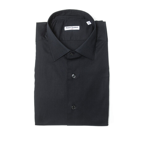 Jonas Slim Medium Collar Button Up Shirt // Navy Blue (Euro Size: 40)