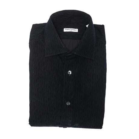 Harry Slim Medium Collar Button Up Shirt // Black (Euro Size: 39)