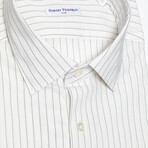 Ethan Slim Medium Collar Button Up Shirt // White + Beige + Green (Euro Size: 41)