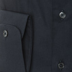 Jonas Slim Medium Collar Button Up Shirt // Navy Blue (Euro Size: 40)