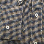 Noah Regular Button Down Shirt // Navy + White + Beige (Euro Size: 39)