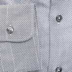 George Slim Medium Collar Button Up Shirt // White + Black (Euro Size: 40)