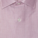 John Slim Medium Collar Button Up Shirt // Pink + White (Euro Size: 39)