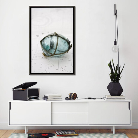 Glass Fishing Float On Chart by Savanah Plank (26"H x 18"W x 0.75"D)