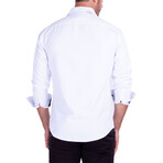 Mesh Effect Long Sleeve Button-Up Shirt // White (2XL)