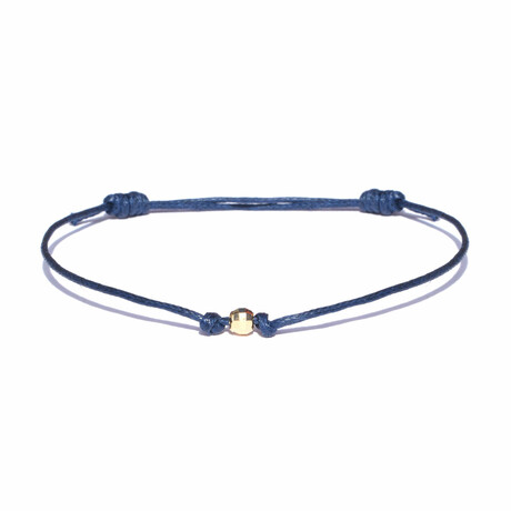 18k Gold Delightful Blue Bracelet // Blue + Gold // Adjustable 6.5" - 7.75"