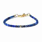Blue Night Mini Bracelet // Blue + Gold // Adjustable 7.5" - 7.75"