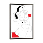 Le Calin with Red Accent by Hildegarde Handsaeme (26"H x 18"W x 0.75"D)