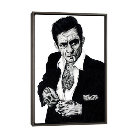 Johnny Cash by Inked Ikons (26"H x 18"W x 0.75"D)