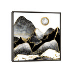 Minimal Black And Gold Mountains by SpaceFrog Designs (18"W x 18"H x 0.75"D)