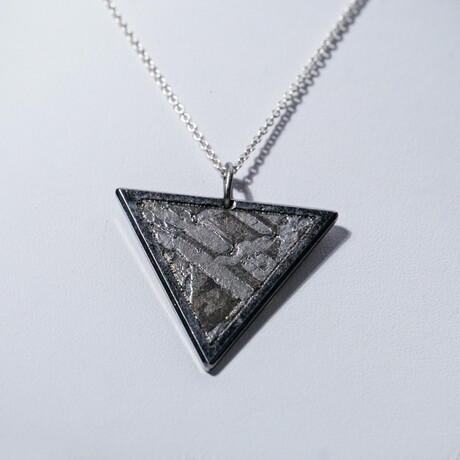 Gibeon Meteorite Pendant With 18" Sterling Silver Chain V2 // 9.2g