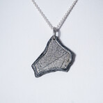 Gibeon Meteorite Pendant With 18" Sterling Silver Chain V1 // 9.2g