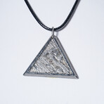 Gibeon Meteorite Pendant With 18" Sterling Silver Chain // 8.2g