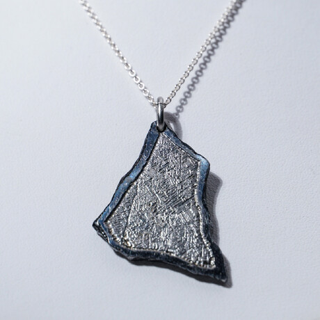 Gibeon Meteorite Pendant With 18" Sterling Silver Chain // 10.6g