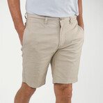 Puretec cool™ Stretch Linen Cotton Walking Shorts // Summer Khaki (32)