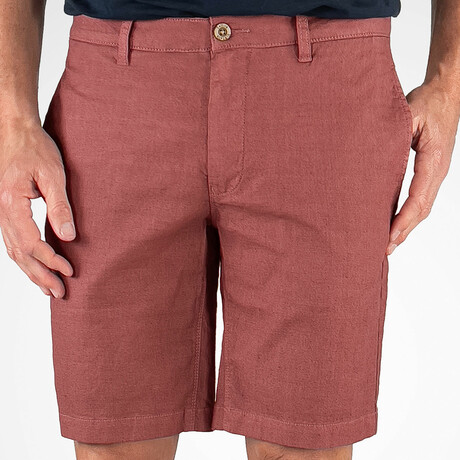 Puretec cool™ Stretch Linen Cotton Walking Shorts // Canyon Red (28)