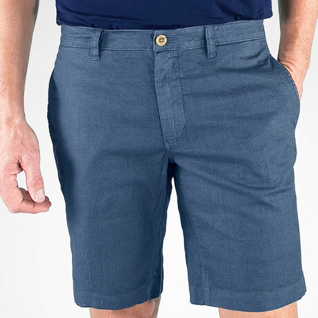 Puretec cool™ Stretch Linen Cotton Walking Shorts // Vintage Indigo (28)
