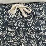 PUREtec cool™ Stretch Linen Cotton E-Waist Shorts // Batik Waves (XL)