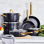 Reserve Ceramic Nonstick Cookware Set // Black // 10 Pieces (2 Stockpots)