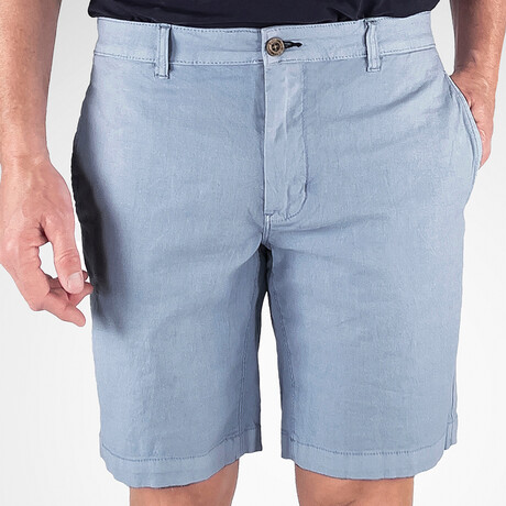 Puretec cool™ Stretch Linen Cotton Walking Shorts // Blue Fog (28)