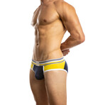 Punt Brief Punch Hole // Yellow + Navy (XL)