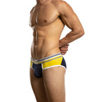Punt Jock Brief Punch Hole // Yellow + Navy (L)