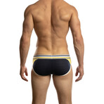 Punt Brief Punch Hole // Yellow + Navy (M)