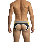 Punt Jock Brief Punch Hole // Yellow + Navy (S)