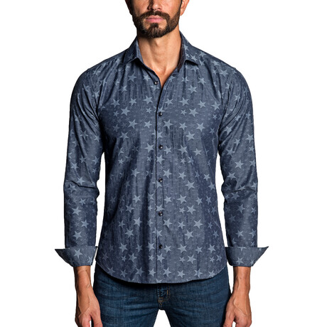 Ajay Men's Long Sleeve Shirt // Dark Denim Blue (S)