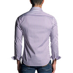 Jackson Men's Long Sleeve Shirt // White + Purple (M)