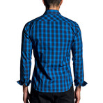 Chris Men's Long Sleeve Shirt // Blue + Black (M)