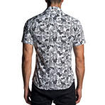 Emilio Long Sleeve Button Up Shirt // White + Black (2XL)