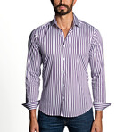 Jackson Men's Long Sleeve Shirt // White + Purple (L)