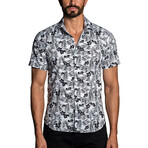 Emilio Long Sleeve Button Up Shirt // White + Black (XL)