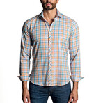 Ryan Men's Long Sleeve Shirt // White + Orange (S)