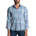Dominic Men's Long Sleeve Shirt // White + Blue (S)