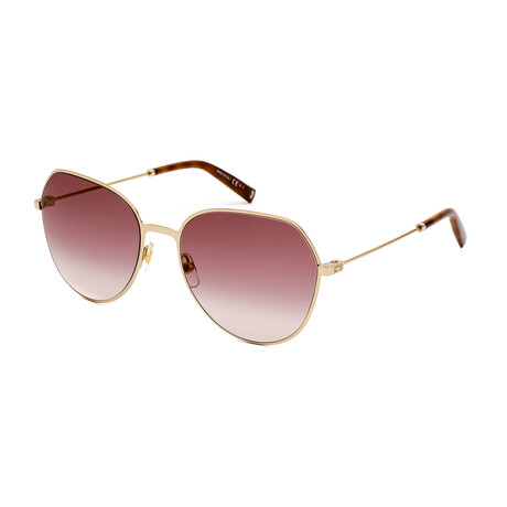 Givenchy Women's Classic Round Non-Polarized Sunglasses // Gold + Burgundy Gradient Mirror
