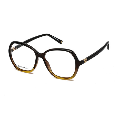 Givenchy Women's Modern Round Optical Frames // Brown Yellow Gradient