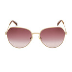 Givenchy Women's Classic Round Non-Polarized Sunglasses // Gold + Burgundy Gradient Mirror