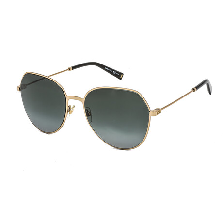 Givenchy Women's Classic Round Non-Polarized Sunglasses // Gold + Gray Gradient