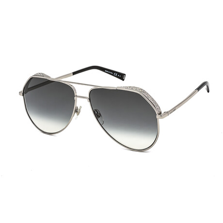 Givenchy Women's Studded Aviator Non-Polarized Sunglasses // Palladium + Gray Gradient