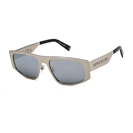Givenchy Unisex Modern Rectangular Non-Polarized Sunglasses // Palladium + Silver Multilayer