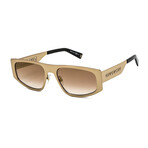 Givenchy Unisex Modern Rectangular Non-Polarized Sunglasses // Gold + Brown Gold