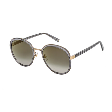 Givenchy Women's Round Oversized Non-Polarized Sunglasses // Gold Gray Crystal + Gray Gradient