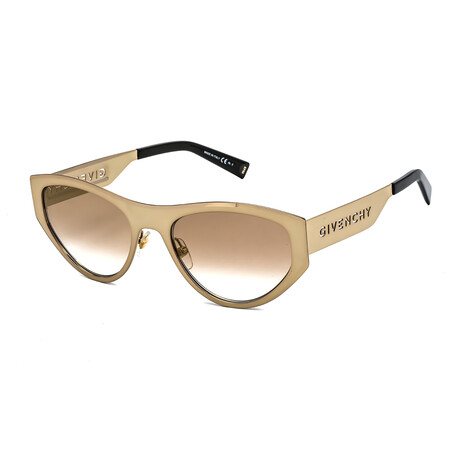 Givenchy Women's Modern Cat-Eye Non-Polarized Sunglasses // Gold + Brown Gold