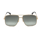 Givenchy Men's Squared Aviator Non-Polarized Sunglasses I // Gold + Gray Gradient