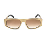 Givenchy Unisex Modern Rectangular Non-Polarized Sunglasses // Gold + Brown Gold