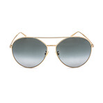 Givenchy Unisex Round Aviator-Style Non-Polarized Sunglasses // Gold + Dark Gray Gradient