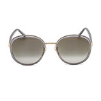 Givenchy Women's Round Oversized Non-Polarized Sunglasses // Gold Gray Crystal + Gray Gradient