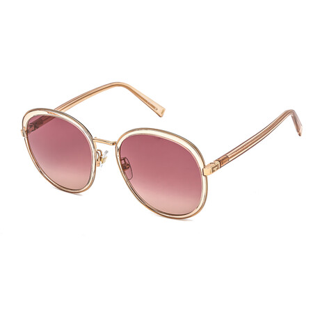 Givenchy Women's Round Oversized Non-Polarized Sunglasses // Gold Peach Crystal + Pink Gradient